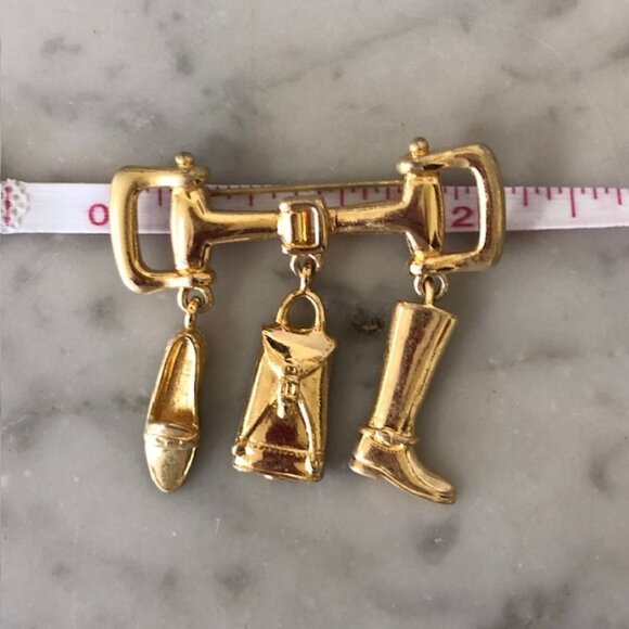 ETIENNE AIGNER Boot, Saddle Bag, Loafer, Bit Brooch/PinGold Tone Vintage… - Picture 15 of 17